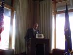 Republican gubernatorial candidate Bill Walker speaks at a Ketchikan Chamber of Commerce luncheon Wednesday at the Cape Fox Lodge.